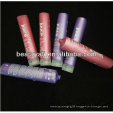Empty plastics coloured tube for cosmetic packaging